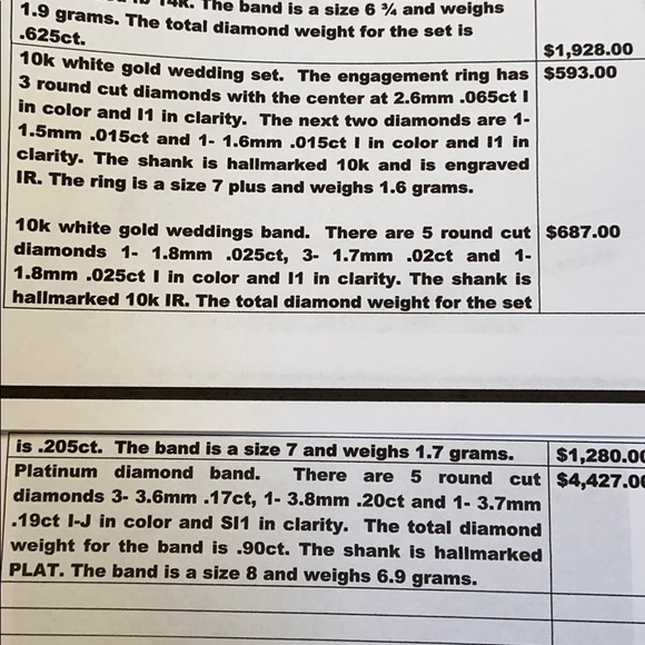 Do not share! Relisted  10k WG 8 Diamond wedding ring set 6.75 - Picture 7 of 8